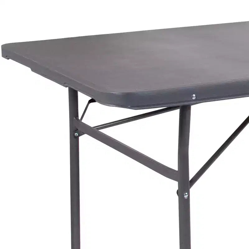Mesa plegable de banquete y eventos de plástico de 6 pies con doble pliegue y asa de transporte Flash Furniture