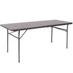 Mesa plegable de banquete y eventos de plástico de 6 pies con doble pliegue y asa de transporte Flash Furniture
