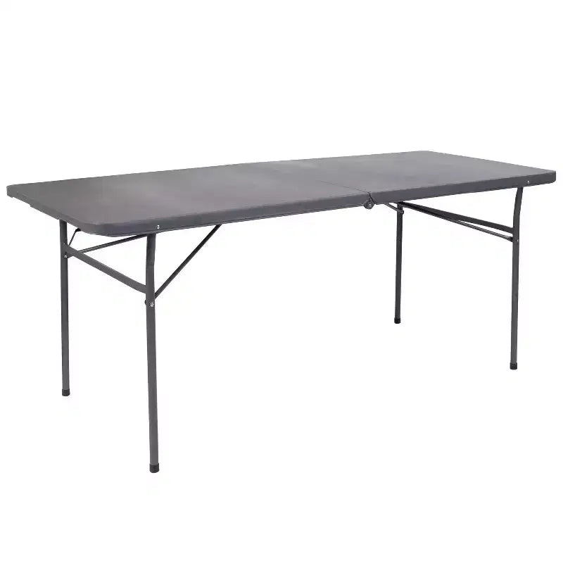 Mesa plegable de banquete y eventos de plástico de 6 pies con doble pliegue y asa de transporte Flash Furniture