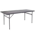 Mesa plegable de banquete y eventos de plástico de 6 pies con doble pliegue y asa de transporte Flash Furniture