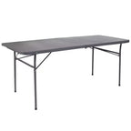 Mesa plegable de banquete y eventos de plástico de 6 pies con doble pliegue y asa de transporte Flash Furniture