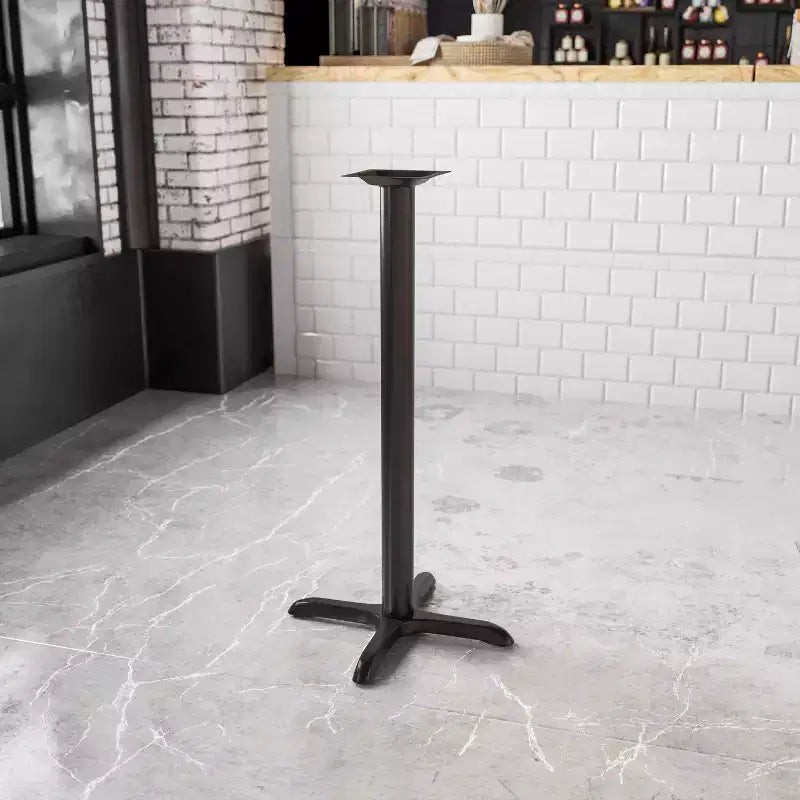 Flash Furniture Base en X para Mesa de Restaurante de 56 x 56 cm con Columna de Altura de Barra de 7.6 cm de Diámetro
