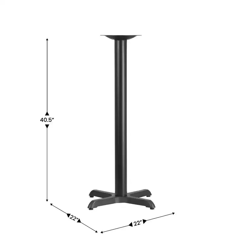 Flash Furniture Base en X para Mesa de Restaurante de 56 x 56 cm con Columna de Altura de Barra de 7.6 cm de Diámetro