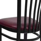 Silla de restaurante de metal con respaldo estilo escuela de Flash Furniture, color negro