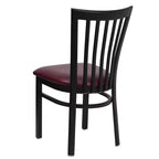 Silla de restaurante de metal con respaldo estilo escuela de Flash Furniture, color negro