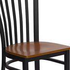 Silla de restaurante de metal con respaldo estilo escuela de Flash Furniture, color negro