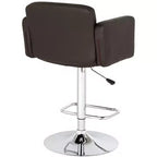 Taburete de bar giratorio Studio 55D Trek Chrome de 83 cm de alto, moderno, con cojín ajustable color espresso con respaldo y reposapiés para barra de cocina, isla o casa.