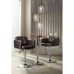 Taburete de bar giratorio Studio 55D Trek Chrome de 83 cm de alto, moderno, con cojín ajustable color espresso con respaldo y reposapiés para barra de cocina, isla o casa.
