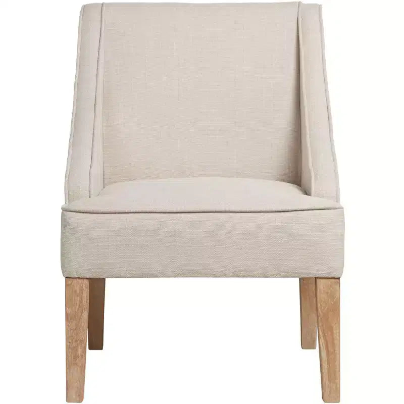 Sillón Elm Lane Dixon Ivory con Brazos Curvos de Tela