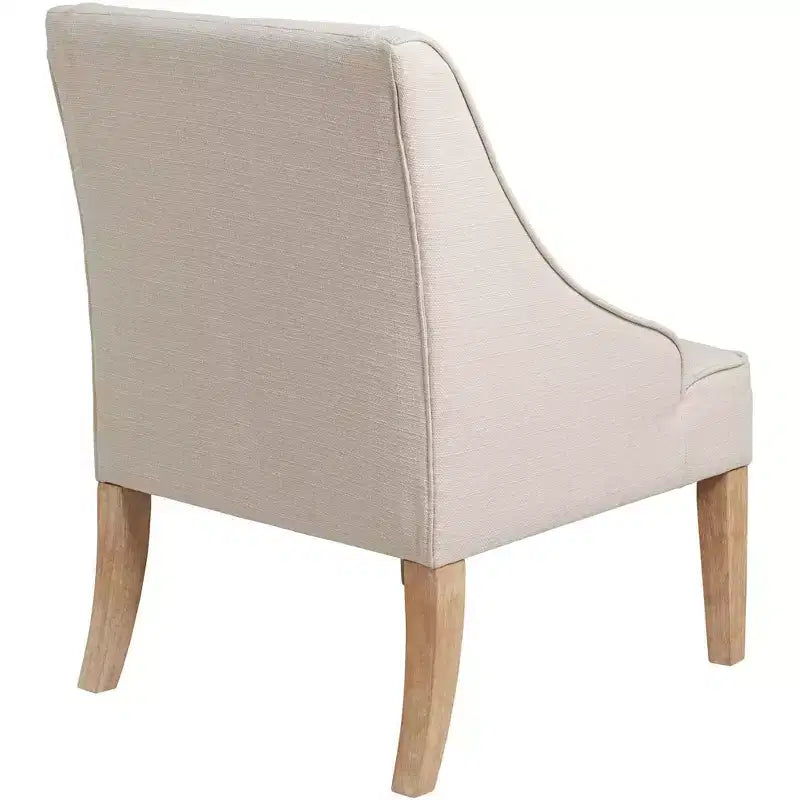 Sillón Elm Lane Dixon Ivory con Brazos Curvos de Tela