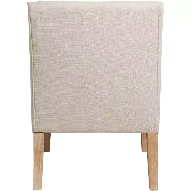 Sillón Elm Lane Dixon Ivory con Brazos Curvos de Tela