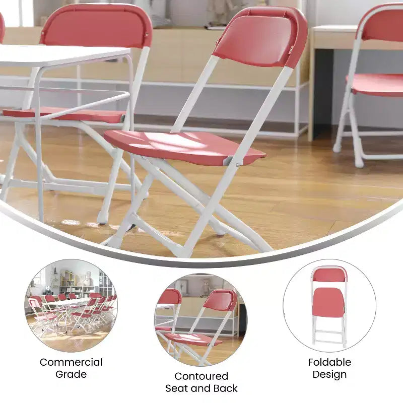 Flash Furniture Paquete de 10 Sillas Plegables de Plástico para Niños