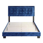 Estructura de cama tapizada con capitoné Tobias Velvet - Eco Dream