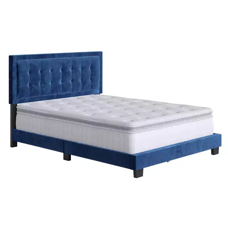 Estructura de cama tapizada con capitoné Tobias Velvet - Eco Dream