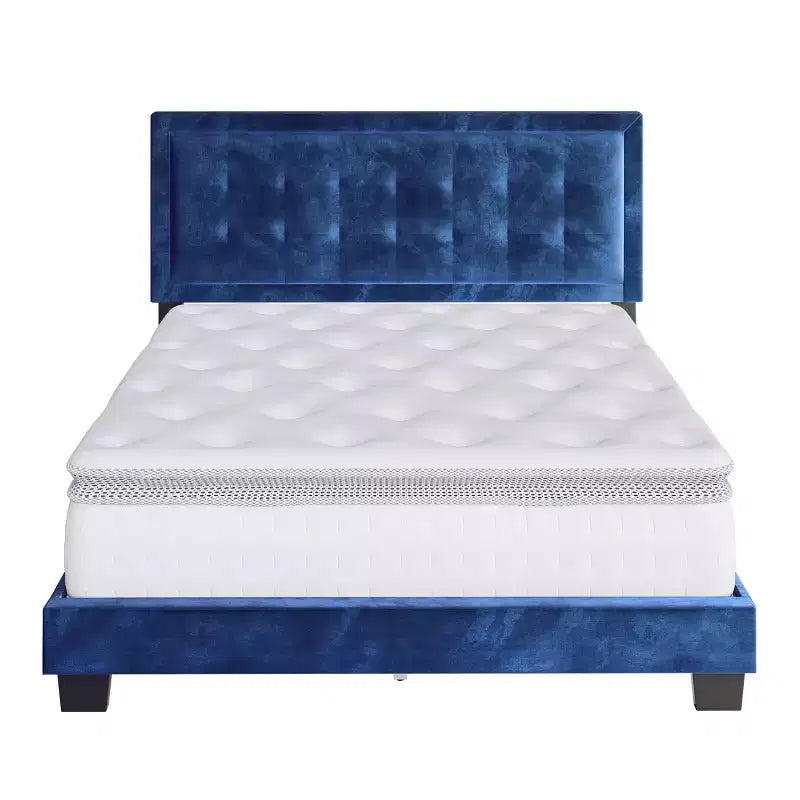 Estructura de cama tapizada con capitoné Tobias Velvet - Eco Dream