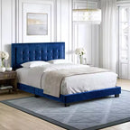 Estructura de cama tapizada con capitoné Tobias Velvet - Eco Dream