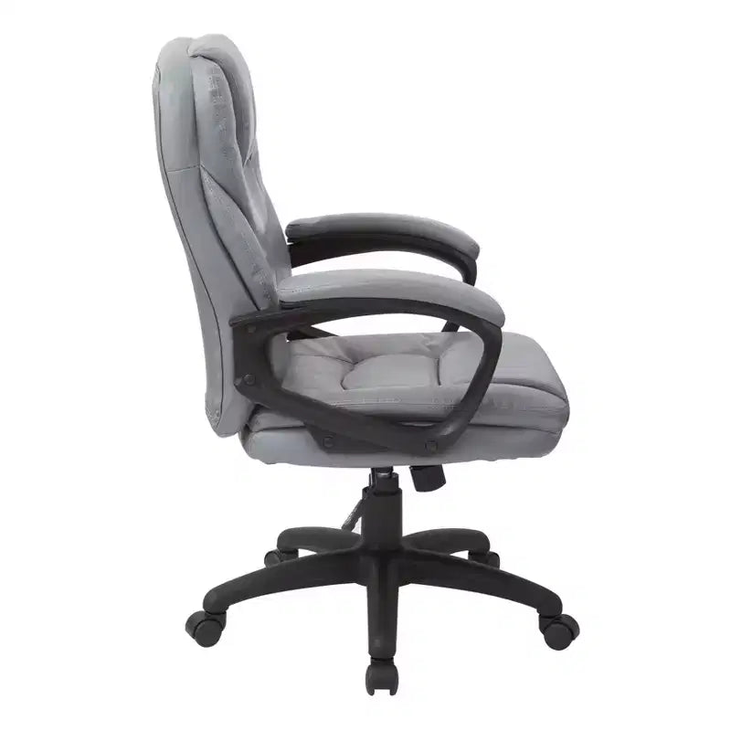 Sillón de oficina de piel sintética con reposabrazos acolchados - OSP Home Furnishings