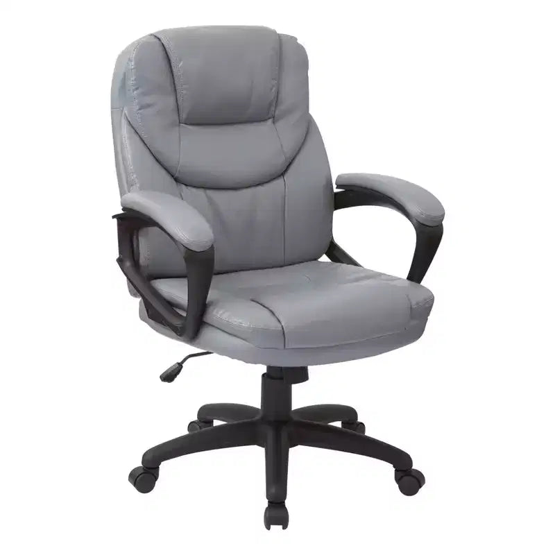 Sillón de oficina de piel sintética con reposabrazos acolchados - OSP Home Furnishings