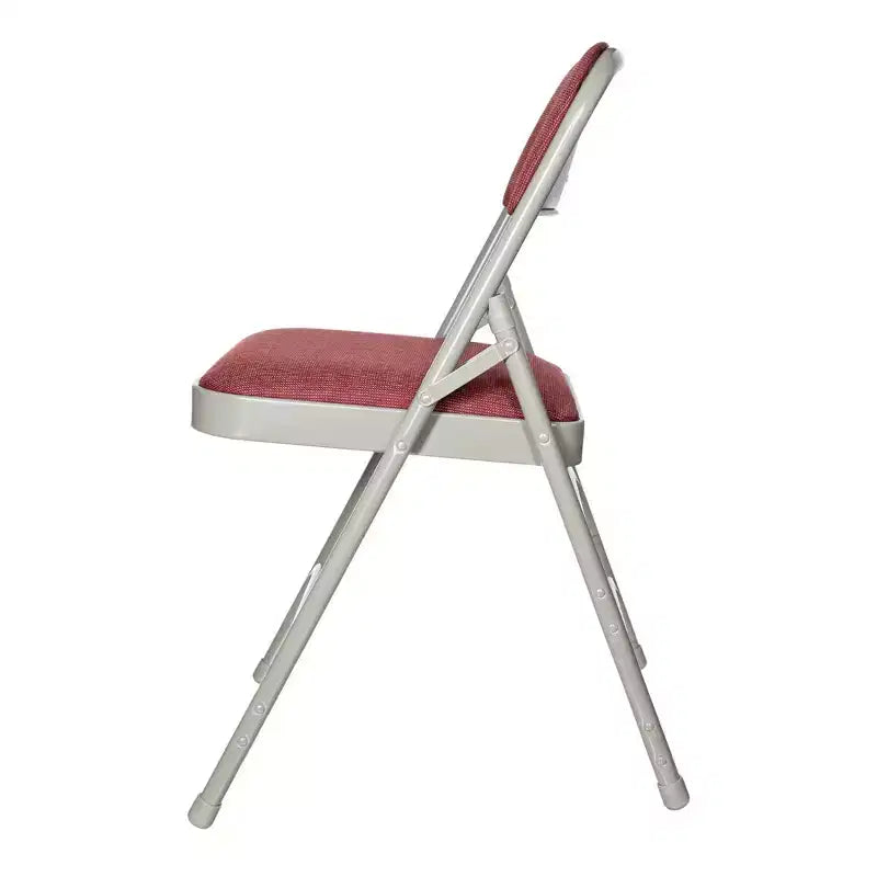 Juego de 4 sillas plegables de lujo con asiento acolchado de tela y triple refuerzo - Hampden Furnishings