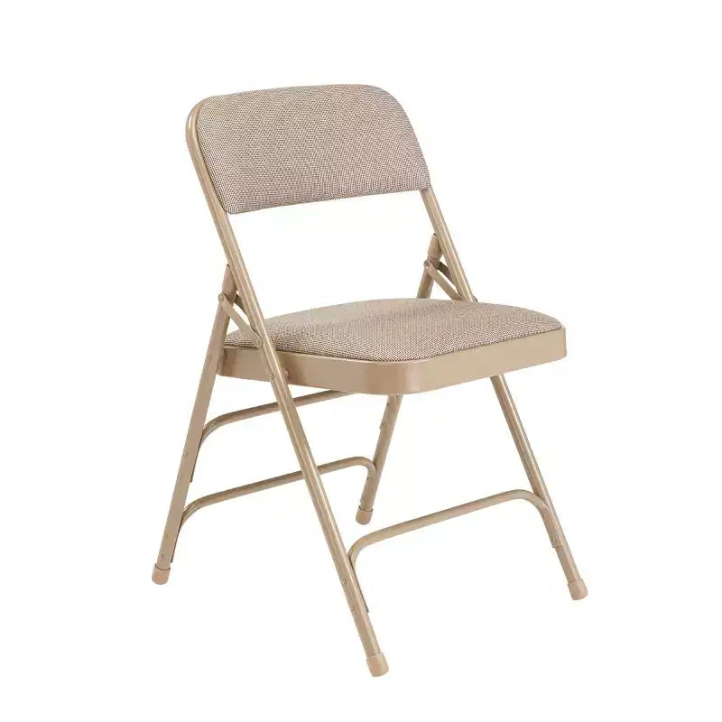 Juego de 4 sillas plegables de lujo con asiento acolchado de tela y triple refuerzo - Hampden Furnishings