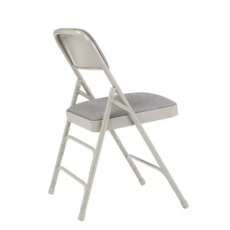 Juego de 4 sillas plegables de lujo con asiento acolchado de tela y triple refuerzo - Hampden Furnishings