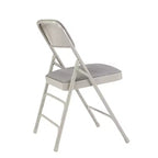 Juego de 4 sillas plegables de lujo con asiento acolchado de tela y triple refuerzo - Hampden Furnishings