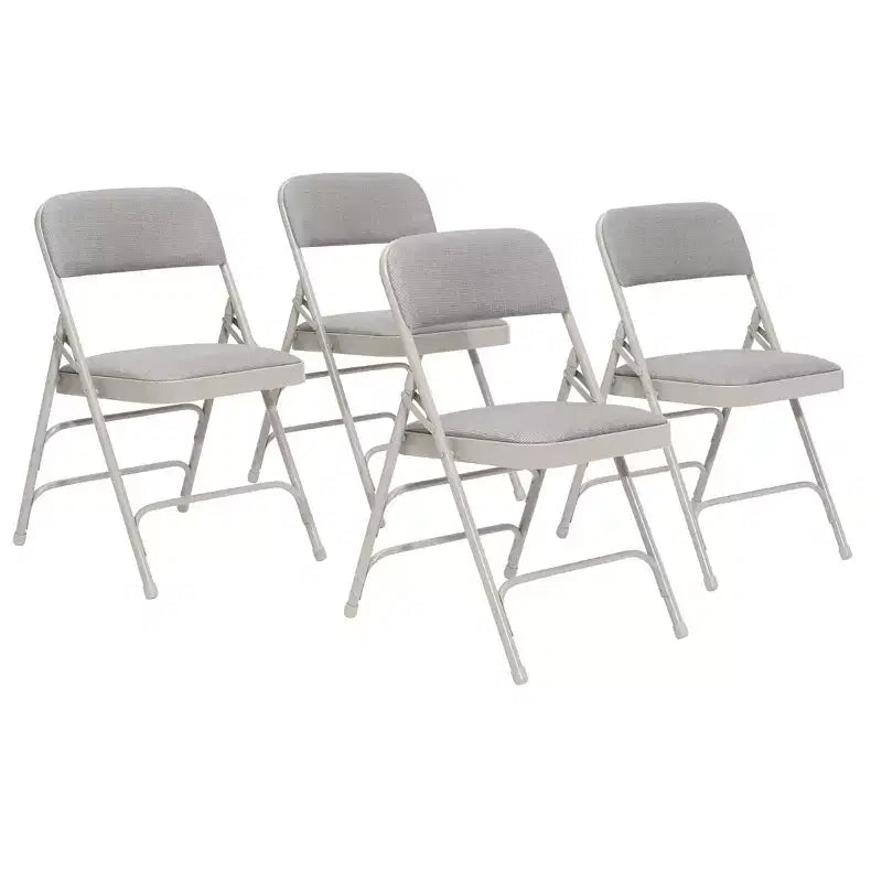 Juego de 4 sillas plegables de lujo con asiento acolchado de tela y triple refuerzo - Hampden Furnishings