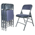 Juego de 4 sillas plegables de lujo con asiento acolchado de tela y triple refuerzo - Hampden Furnishings