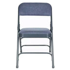 Juego de 4 sillas plegables de lujo con asiento acolchado de tela y triple refuerzo - Hampden Furnishings