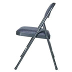 Juego de 4 sillas plegables de lujo con asiento acolchado de tela y triple refuerzo - Hampden Furnishings