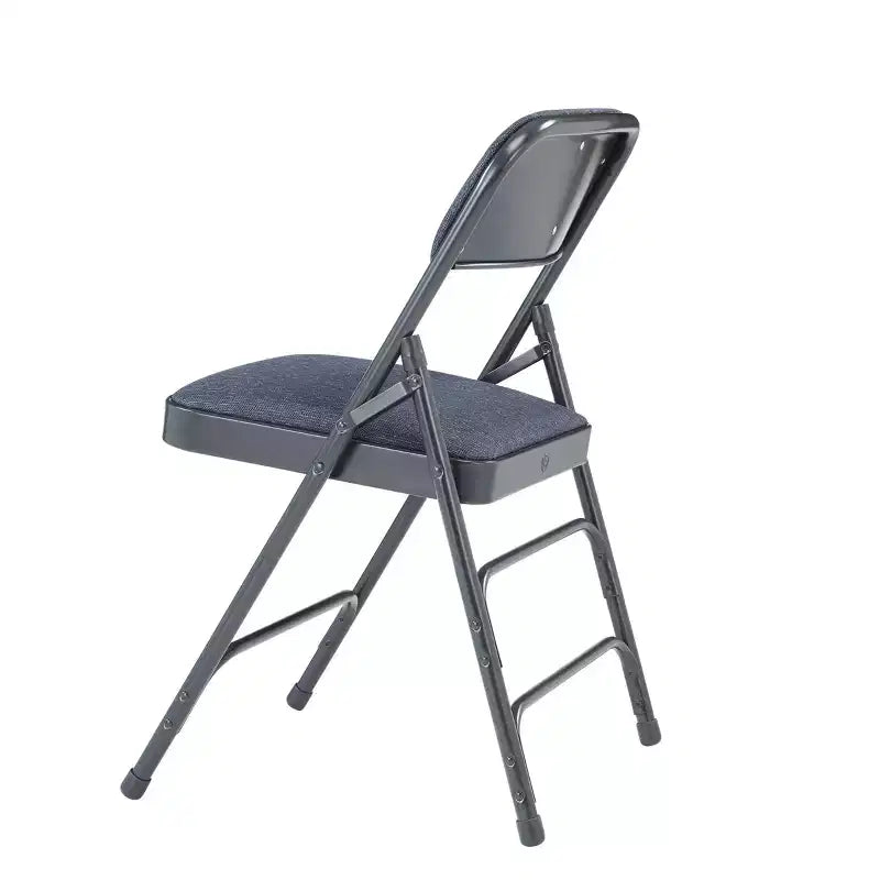 Juego de 4 sillas plegables de lujo con asiento acolchado de tela y triple refuerzo - Hampden Furnishings