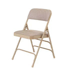 Juego de 4 sillas plegables de lujo con asiento acolchado de tela y triple refuerzo - Hampden Furnishings