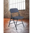Juego de 4 sillas plegables de lujo con asiento acolchado de tela y triple refuerzo - Hampden Furnishings