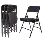 Juego de 4 sillas plegables de lujo con asiento acolchado de tela y triple refuerzo - Hampden Furnishings