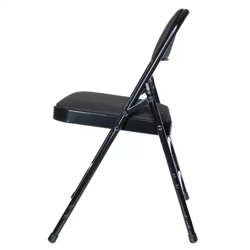 Juego de 4 sillas plegables de lujo con asiento acolchado de tela y triple refuerzo - Hampden Furnishings