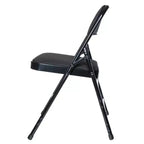Juego de 4 sillas plegables de lujo con asiento acolchado de tela y triple refuerzo - Hampden Furnishings