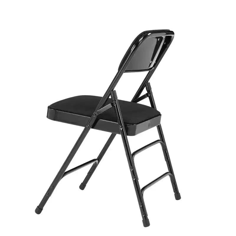 Juego de 4 sillas plegables de lujo con asiento acolchado de tela y triple refuerzo - Hampden Furnishings
