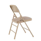 Juego de 4 sillas plegables de lujo con asiento acolchado de tela y triple refuerzo - Hampden Furnishings
