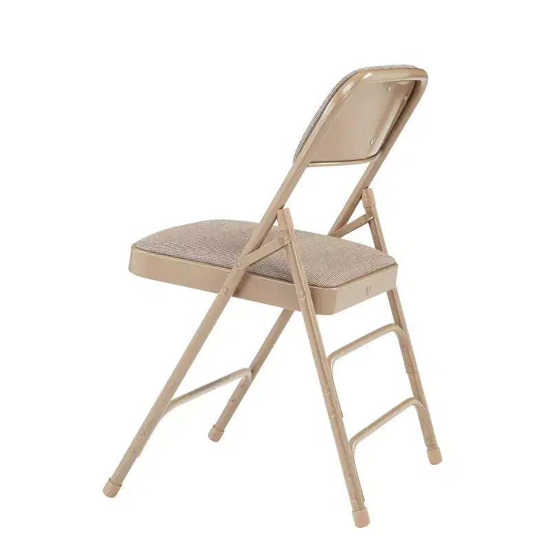 Juego de 4 sillas plegables de lujo con asiento acolchado de tela y triple refuerzo - Hampden Furnishings