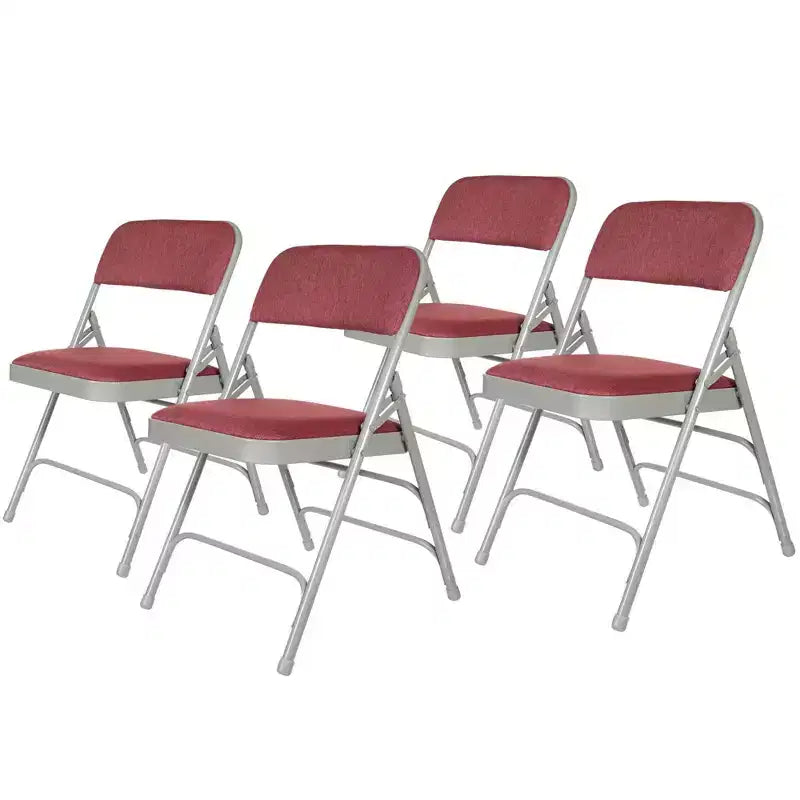 Juego de 4 sillas plegables de lujo con asiento acolchado de tela y triple refuerzo - Hampden Furnishings