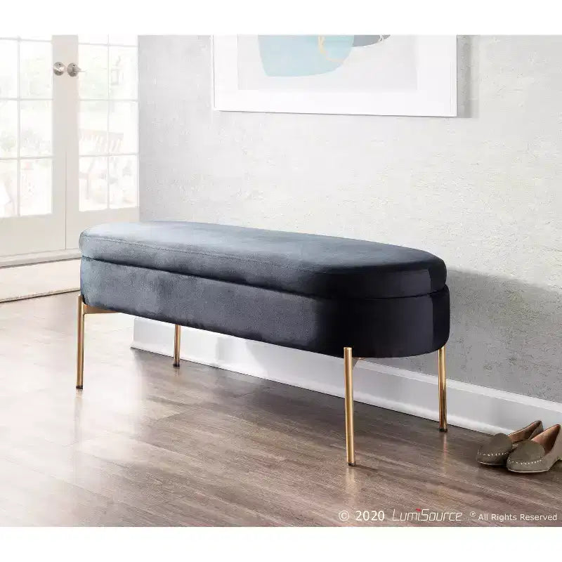 Banco de almacenamiento tapizado contemporáneo Chloe de 48 - LumiSource