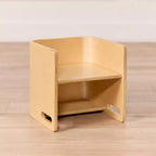Silla cúbica multiusos de madera curvada para niños pequeños ECR4Kids, muebles Montessori