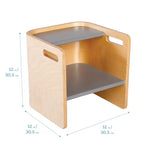 Silla cúbica multiusos de madera curvada para niños pequeños ECR4Kids, muebles Montessori