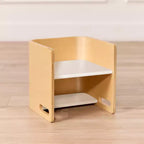 Silla cúbica multiusos de madera curvada para niños pequeños ECR4Kids, muebles Montessori
