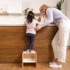 Silla cúbica multiusos de madera curvada para niños pequeños ECR4Kids, muebles Montessori