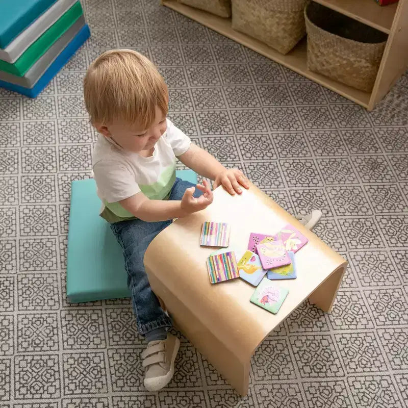 Silla cúbica multiusos de madera curvada para niños pequeños ECR4Kids, muebles Montessori