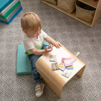 Silla cúbica multiusos de madera curvada para niños pequeños ECR4Kids, muebles Montessori