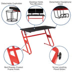 Juego de escritorio para videojuegos y silla reclinable para videojuegos Flash Furniture con portavasos y gancho para auriculares