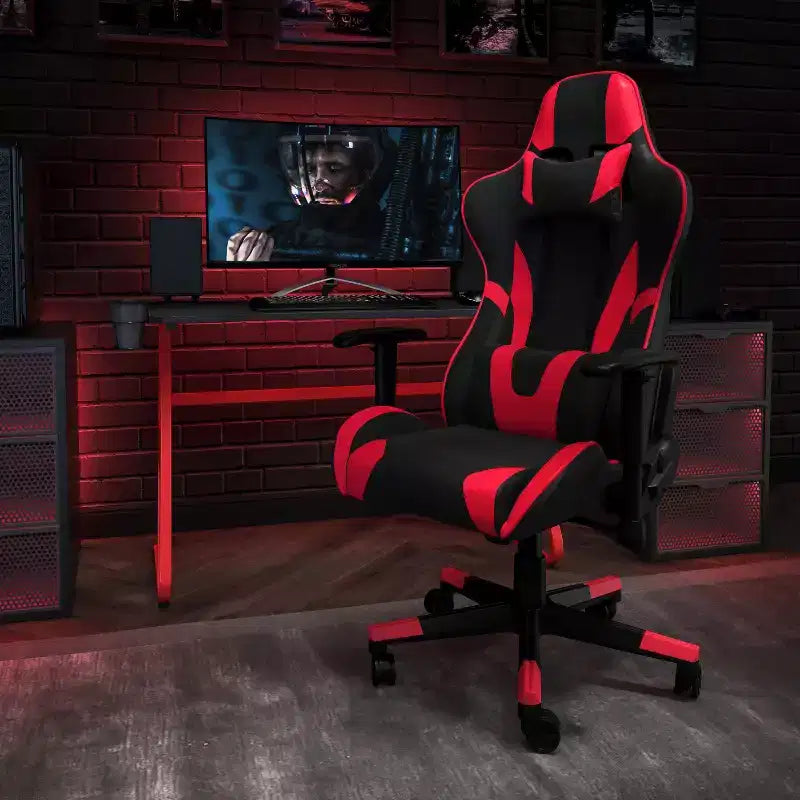 Juego de escritorio para videojuegos y silla reclinable para videojuegos Flash Furniture con portavasos y gancho para auriculares