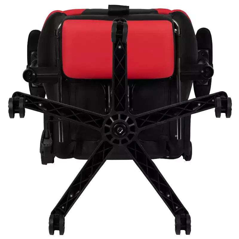 Silla de juego Flash Furniture X30 Silla ergonómica de oficina tipo carreras para computadora con respaldo totalmente reclinable y reposapiés deslizable en LeatherSoft rojo